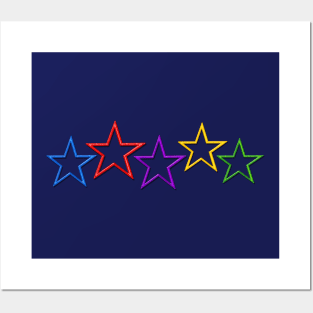 Colorful 3D Stars Posters and Art